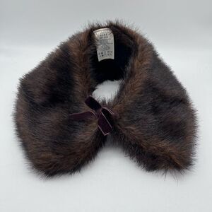 Lands End Faux Fur Collar Kids One Size 17”